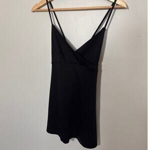 Women's Size M Vintage 90s Evolution Not Revolution Black V Neck Cross Back Tank
